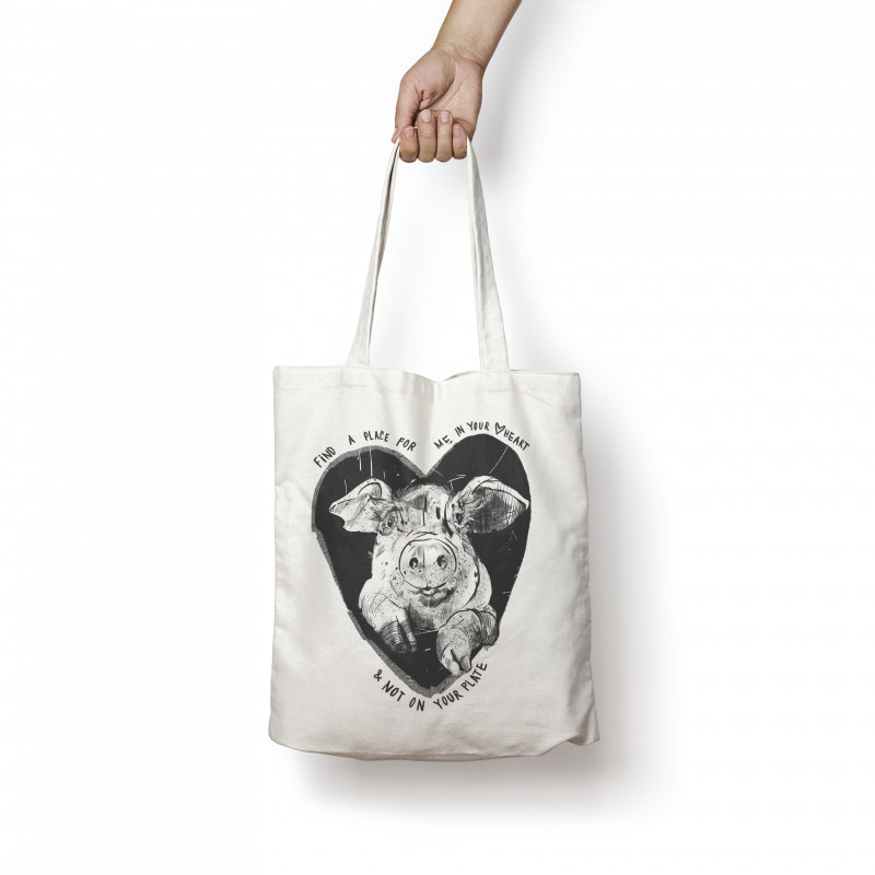 Shopping bag Heart Pig