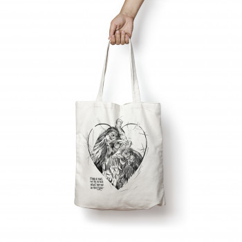 Canvas shoulder bag Heart Hen