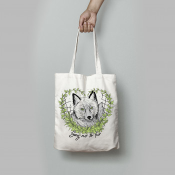 Say No To Fur tote bag white