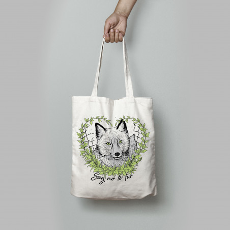 Say No To Fur tote bag white