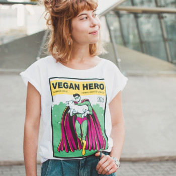 Damski T-shirt Vegan Hero