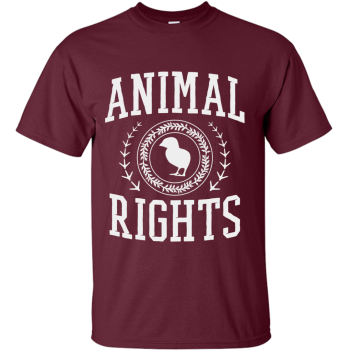 Animal Rights University - Koszulka Męska - Bordowa