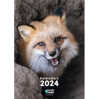 ścienny kalendarz ze zdjęciami zwierząt 2024 uratowanych przez Otwarte Klatki
