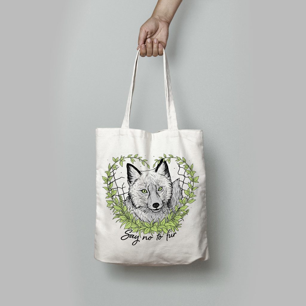 Torba Say No To Fur biała