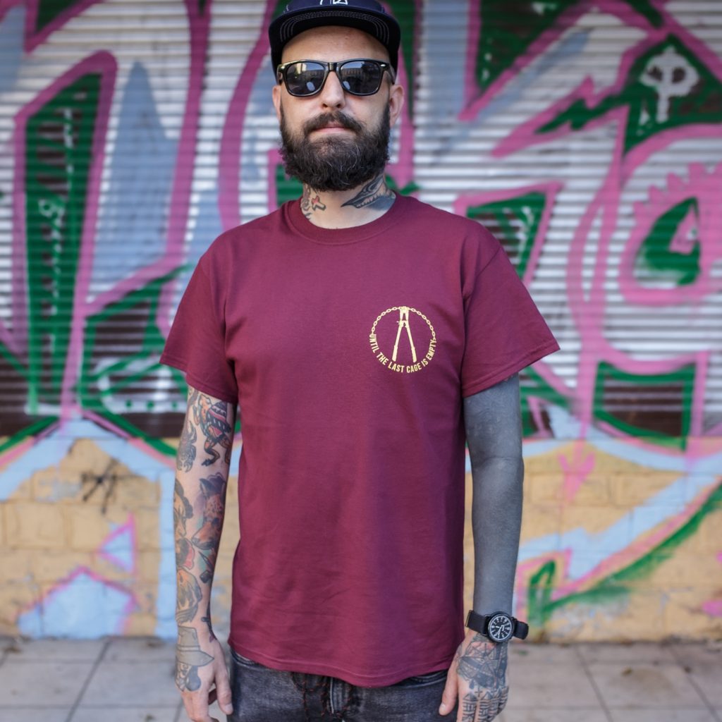Bordowy t-shirt Until The Last Cage