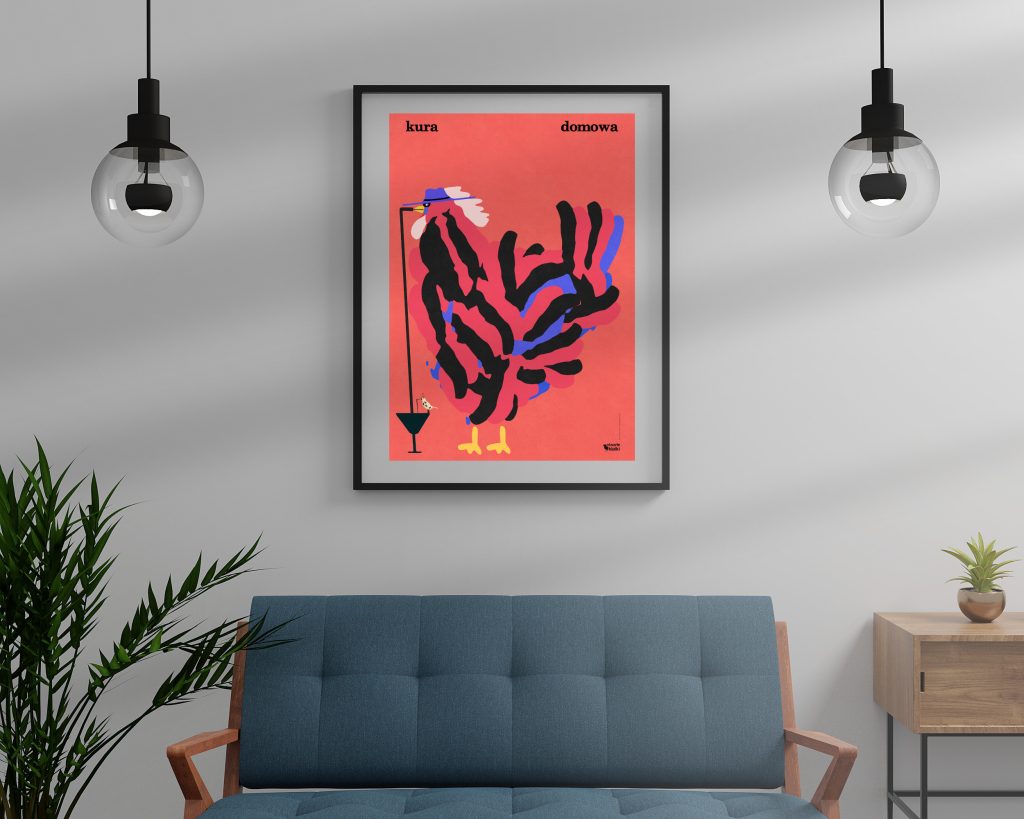 Plakat ptak Kura Domowa