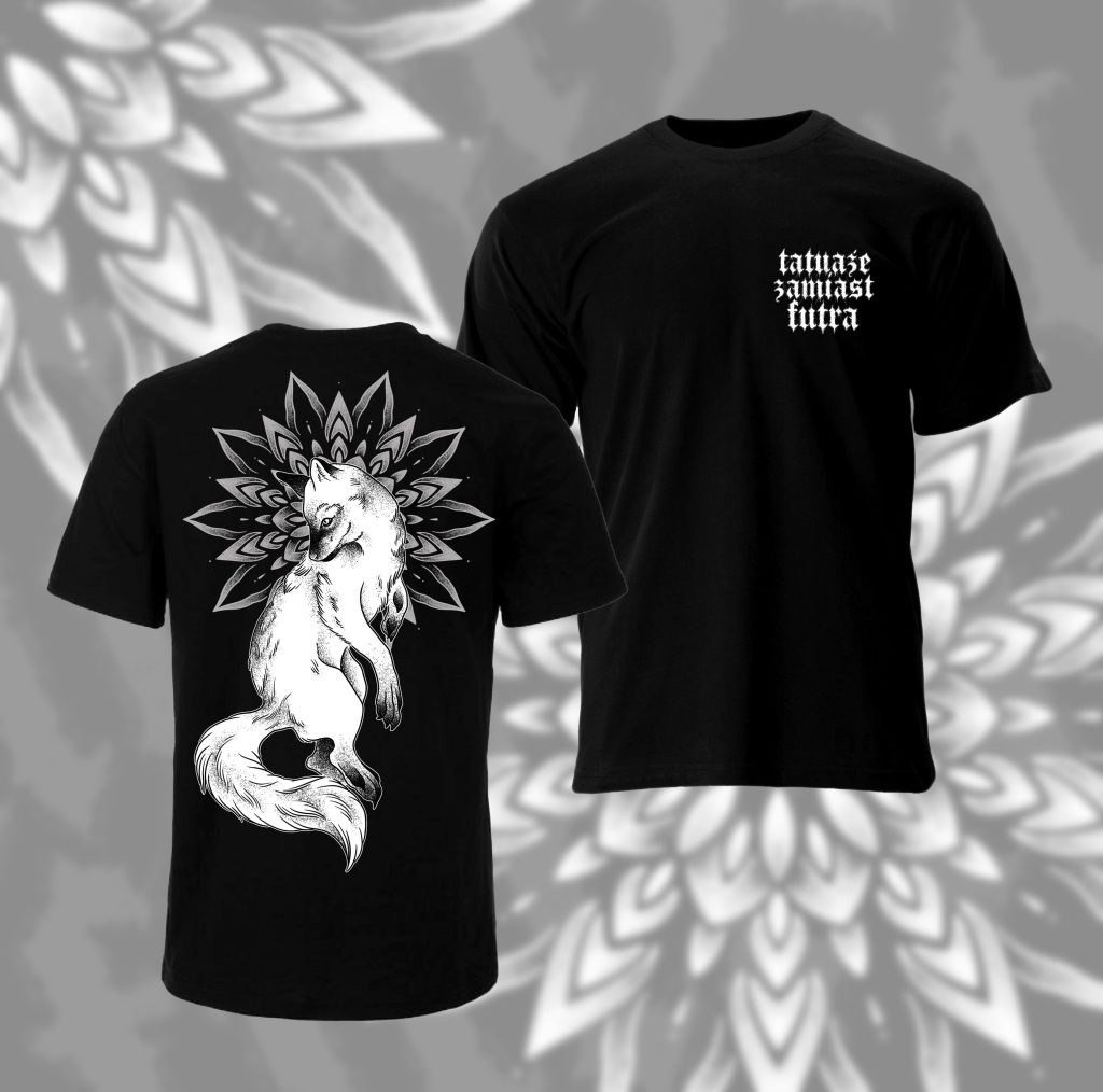 Przód i tył t-shirtu Tatuaże Zamiast Futra Fox