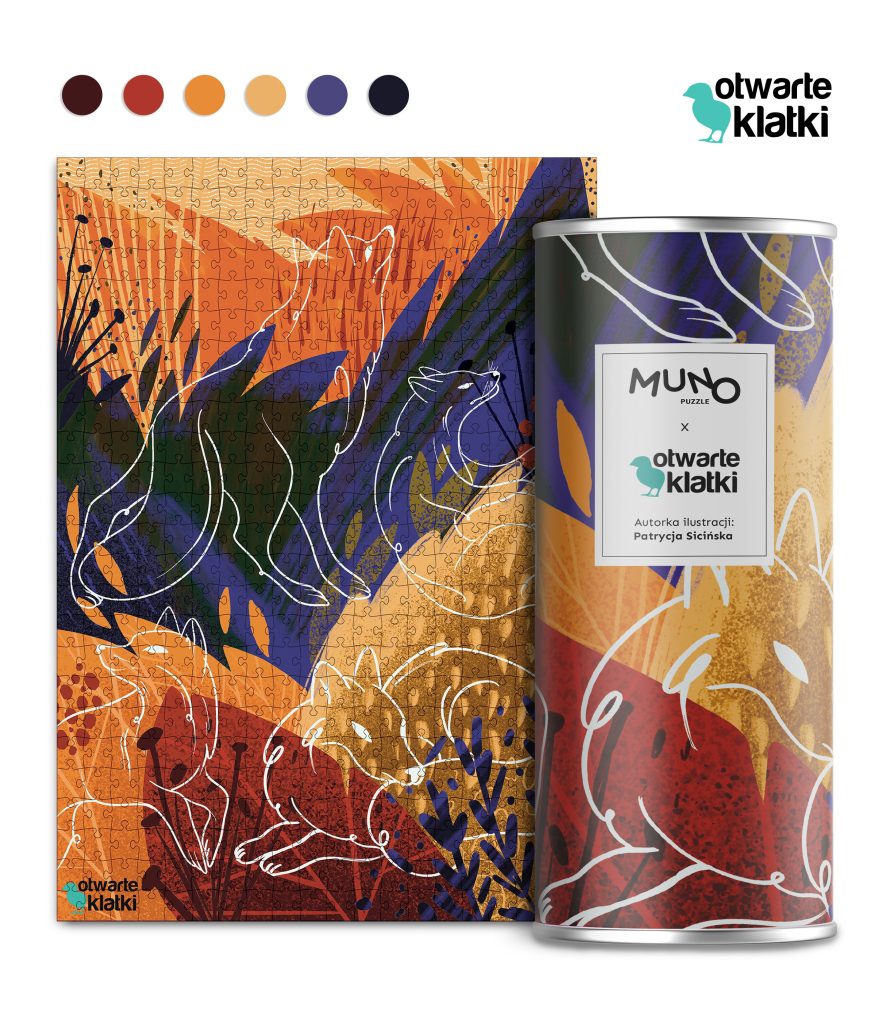 Puzzle w zwierzęta leśne - Jesienne Lisy