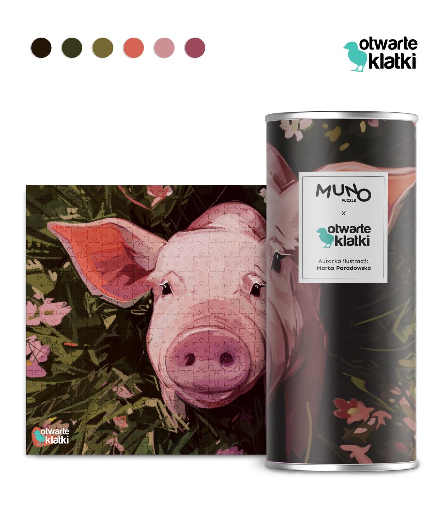 Puzzle w zwierzęta - Prosiaczek na łące